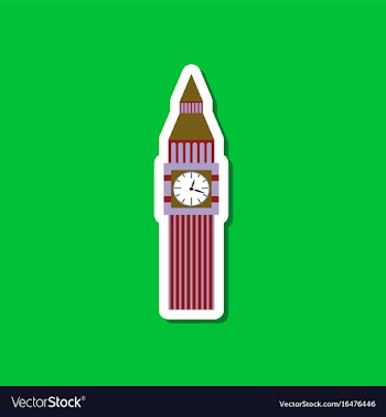 Paper sticker on stylish background big ben vector image