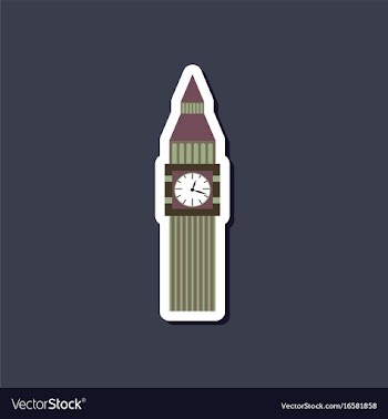 Paper sticker on stylish background big ben vector image