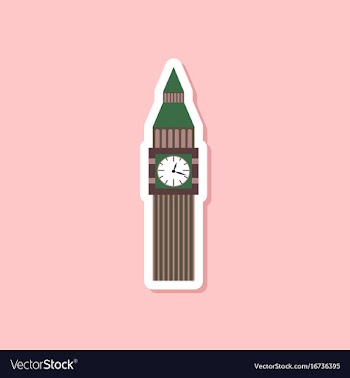 Paper sticker on stylish background big ben vector image