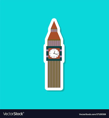 Paper sticker on stylish background big ben vector image