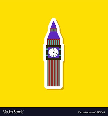 Paper sticker on stylish background big ben vector image