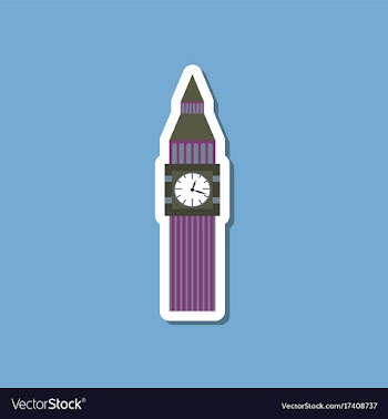 Paper sticker on stylish background big ben vector image