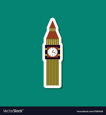 Paper sticker on stylish background big ben vector image