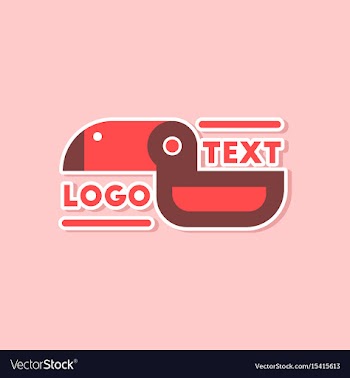 Paper sticker on stylish background bird logo vector image
