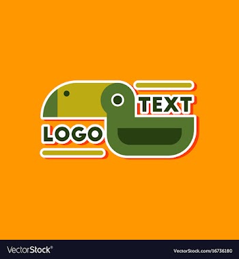 Paper sticker on stylish background bird logo vector image