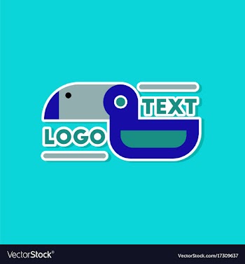 Paper sticker on stylish background bird logo vector image