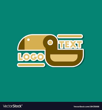 Paper sticker on stylish background bird logo vector image