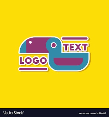 Paper sticker on stylish background bird logo vector image
