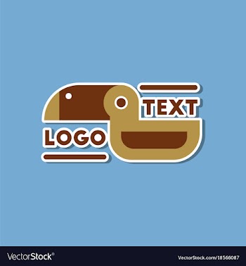 Paper sticker on stylish background bird logo vector image