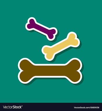 Paper sticker on stylish background bones for pets vector image