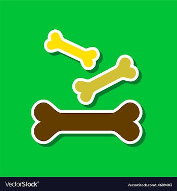 Paper sticker on stylish background bones for pets vector image