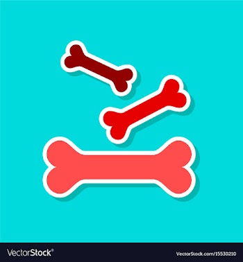 Paper sticker on stylish background bones for pets vector image