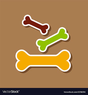 Paper sticker on stylish background bones for pets vector image