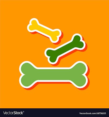 Paper sticker on stylish background bones for pets vector image