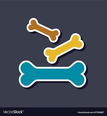 Paper sticker on stylish background bones for pets vector image