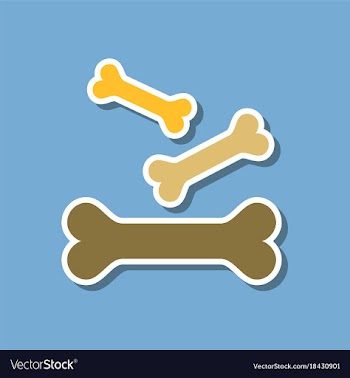 Paper sticker on stylish background bones for pets vector image