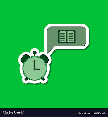 Paper sticker on stylish background book alarm vector image