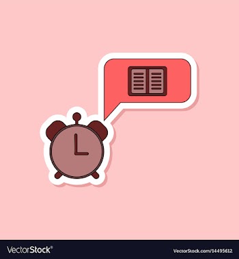Paper sticker on stylish background book alarm vector image