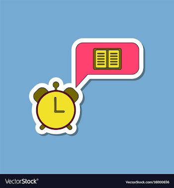 Paper sticker on stylish background book alarm vector image