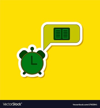 Paper sticker on stylish background book alarm vector image