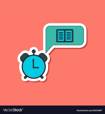 Paper sticker on stylish background book alarm vector image