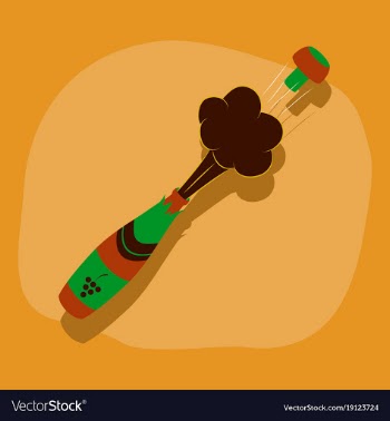 Paper sticker on stylish background bottle vector image