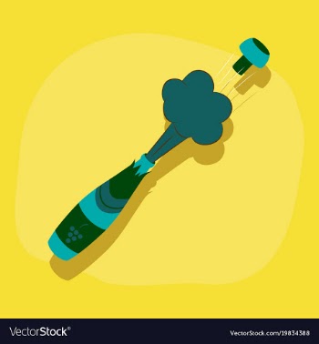 Paper sticker on stylish background bottle vector image