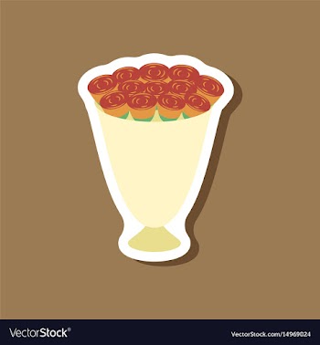 Paper sticker on stylish background bouquet of vector image