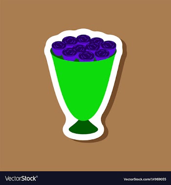 Paper sticker on stylish background bouquet of vector image