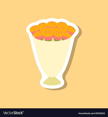 Paper sticker on stylish background bouquet of vector image