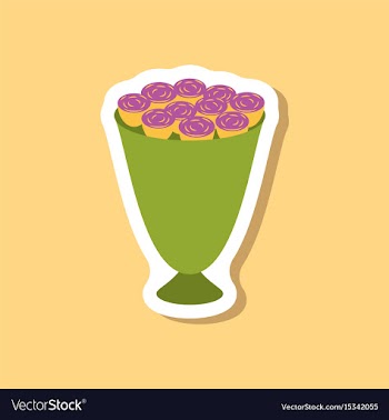 Paper sticker on stylish background bouquet of vector image