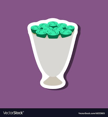 Paper sticker on stylish background bouquet of vector image
