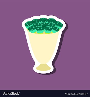 Paper sticker on stylish background bouquet of vector image