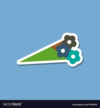 Paper sticker on stylish background bouquet of vector image