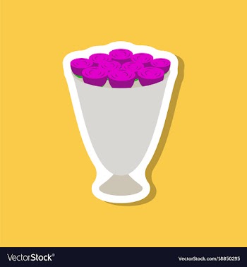 Paper sticker on stylish background bouquet of vector image
