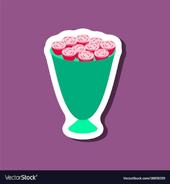 Paper sticker on stylish background bouquet of vector image