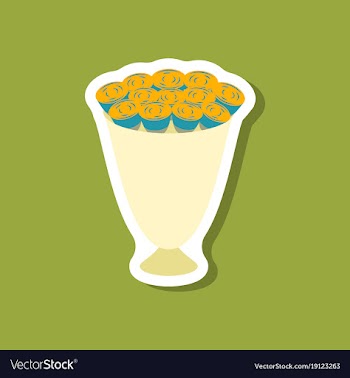 Paper sticker on stylish background bouquet of vector image