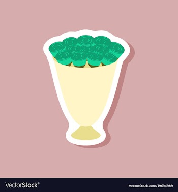 Paper sticker on stylish background bouquet of vector image