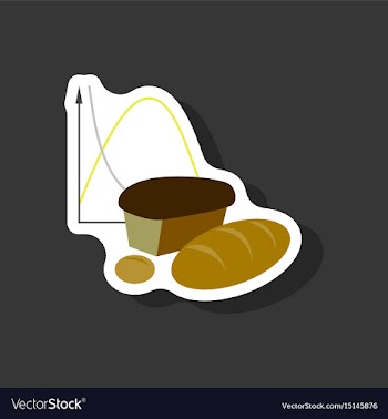 Paper sticker on stylish background bread chart vector image