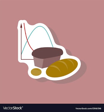 Paper sticker on stylish background bread chart vector image
