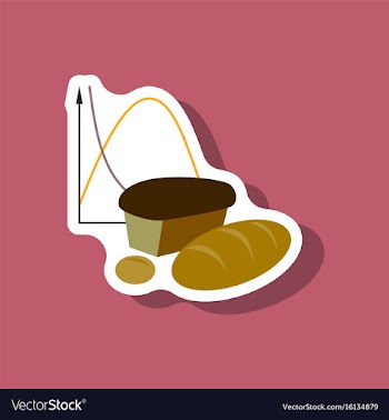 Paper sticker on stylish background bread chart vector image