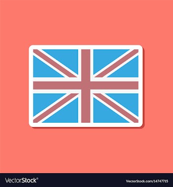 Paper sticker on stylish background britain flag vector image