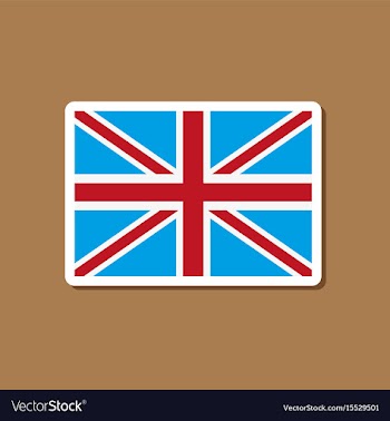 Paper sticker on stylish background britain flag vector image