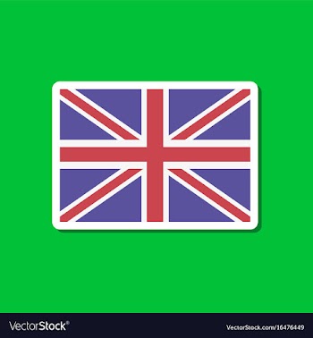 Paper sticker on stylish background britain flag vector image