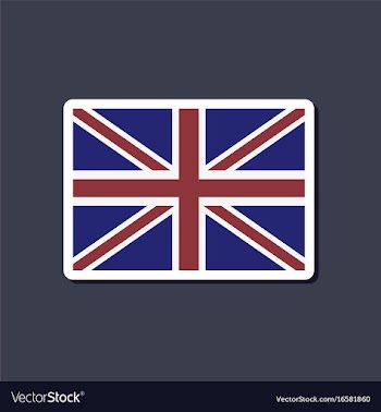 Paper sticker on stylish background britain flag vector image
