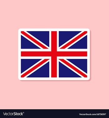 Paper sticker on stylish background britain flag vector image