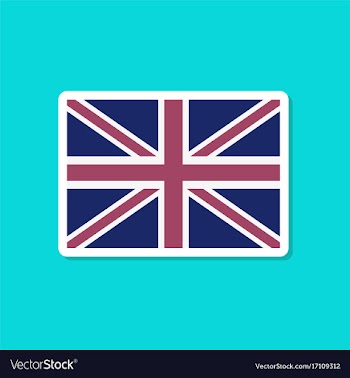 Paper sticker on stylish background britain flag vector image