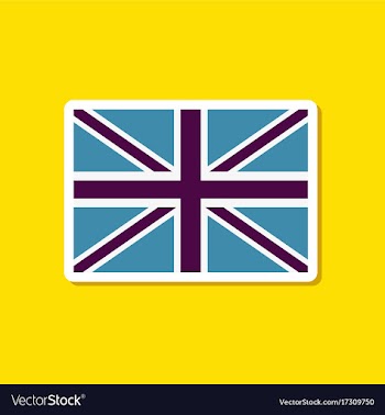 Paper sticker on stylish background britain flag vector image