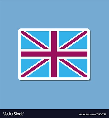 Paper sticker on stylish background britain flag vector image