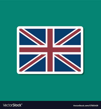 Paper sticker on stylish background britain flag vector image